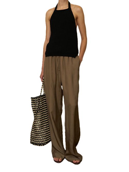 fluid pyjama trousers Róhe | 419-30-015249 BROWN MINI CHECK